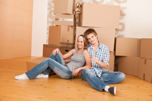 Packed moving boxes ready for local removals in Stanmore