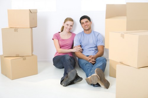 Packed moving boxes ready for a Stanmore apartment move