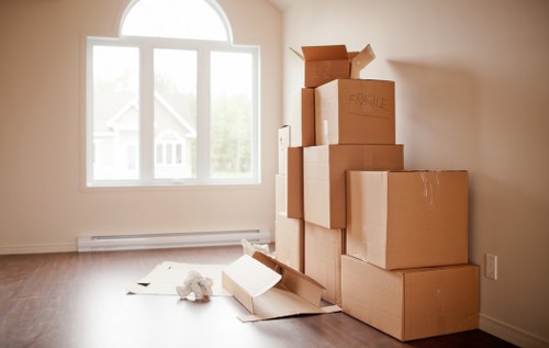 Business removals and storage setup in Stanmore with organised office items