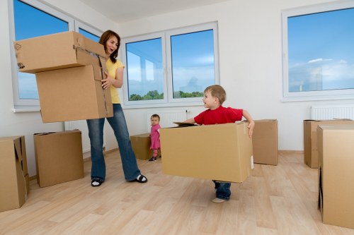 Man and van team handling boxes and furniture in Stanmore